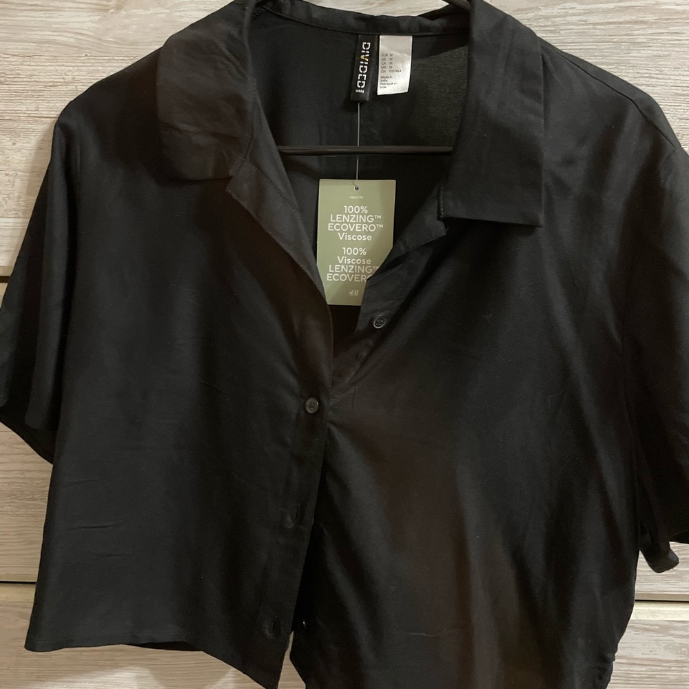 Medium black button up